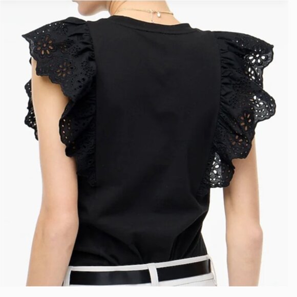 J Crew Ruffle-sleeve Eyelet Top - Picture 4 of 4